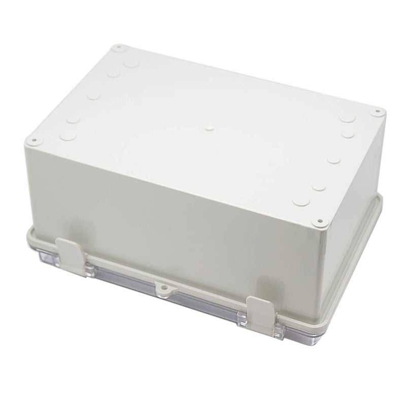 Zulkit Junction Box ABS Plastic Dustproof Waterproof IP65 Electrical Boxes Hinged Shell Outdoor Universal Project Enclosure Clear Cover with 2 Cable Glands 11.4 x 7.5 x 5.5 inch(290x190x140mm) - Image 3